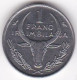 Madagascar 1 Franc 1966. Buffle / Fleur, En Acier Inoxydable, KM# 8 - Madagaskar