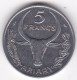 Madagascar 5 Francs 1966 Buffle / Fleur, En Acier Inoxydable, KM# 10 - Madagaskar