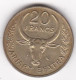 Madagascar 20 Francs 1970 , En Bronze Aluminium , KM# 12 - Madagaskar