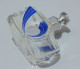 Delcampe - -JOLI FLACON CRISTAL & EMAIL BLEU AZUR ART DECO BOUCHON Chromé VITRINE    E - Verre & Cristal