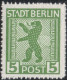 Germany 1945 Stadt Berlin 5 Pf Plateflaw Mi B VIII MNH Certified Ströh BPP - Punkt In "A" Von Stadt, Retouched Network R - Berlino & Brandenburgo