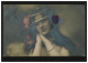Mode-AK Besinnliche Frau Mit Perlenkette Und Blumen Im Haar, COTTBUS 25.2.1909 - Mode