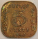 Ceylon - 5 Cents 1945, KM# 113.2 (#3419) - Autres – Asie