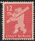 Germany 1945 Stadt Berlin 12 Pf Plateflaw Mi VII MNH Certified Ströh BPP White Leg - Berlin & Brandebourg