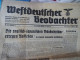 Originale Zeitung "Westdeutscher Beobachter." Mittwoch 22 August 1934 - Politik & Zeitgeschichte