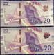 MACAU, MACAO - 2020 BANCO NACIONAL ULTRAMARINO 20 PATACAS UNC X 2 SAME NUMBERS - Macao