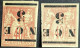 2x 6ab Variété Surcharge Déplacé : 1 Barre Hors Du Timbre: Sur La Marge. Nouvelle Calédonie - Unused Stamps