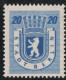 Germany 1945 Stadt Berlin 20 Pf Paper WA Z Plateflaw Mi I MNH Certified Ströh BPP Ber"L"in Extended Character - Berlijn & Brandenburg