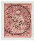 SUISSE -- HELVETIA Assise-- ND -- 15 Rappen --Papier Moyen --soie Bleue-- Oblitération De GLARUS -- - Usados