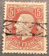 COB 37 (925€), 1869-83 5f Brun Rouge Obl. Roulette, Qualité 1er Choix (Belgium Belgien - 1869-1883 Leopold II.