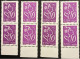 Nuancier De Violet : 3732** Violet Clair X4, Violet Foncé X4  Lamouche 10c - Unused Stamps