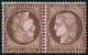 * N°58c 10c Brun S/rose, Paire Tête-bèche Quasi SC - TB - 1871-1875 Cérès