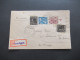Bizone 6.1948 Band / Netzaufdruck MiF Z.B. 60 PF Mit Teil-HAN Einschreiben Not R-Zettel Gestempel Bremerhaven - Storia Postale