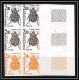 France Taxe N°103/108 Insectes Coleopteres Beetle Insects Essai Trial Proof Non Dentelé ** Imperf Bloc 6 Coin De Feuille - Color Proofs 1945-…