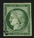 15c CERES (n°2b) Vert Foncé Obl. Etoile. Petit Défaut (aminci). Cote 1350€. TB Présentation. - 1849-1850 Ceres
