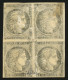20c Noir Sur Jaune (n°3) Bloc De 4 Neuf *. Filet Effleuré En Haut à Droite Mais Intact. TTB. - 1849-1850 Cérès