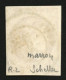 2c BORDEAUX Nuance Marron (n°40Bb) 3 Grandes Marges Filet Intact à Droite Obl. Cachet à Date Type 17. Nuance Trés Rare.  - 1870 Bordeaux Printing