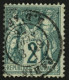 2c Sage Type I (n°62) Obl. PARIS. Cote 340€. TB. - 1876-1898 Sage (Type II)