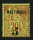 MARTINIQUE : 5 S/ 20c Surcharge Espacée (n°1A) Neuf *. RARE. Cote 5000€. Signé ROUMET +Certificat CALVES. Superbe. - Autres & Non Classés