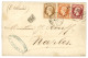 1861 10c (n°13B) + 40c (n°16) + 80c (n°17) Tous TB Margés Obl. Ambulant + BORDEAUX A PARIS 1° Sur Lettre Pour NAPLES. Ce - 1853-1860 Napoleone III