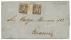 Paire Inter Panneau Utilisée Au VENEZUELA : 1876 FRANCE Paire Interpanneau 30c SAGE Type I (n°69) Obl. Cachet Consulaire - Maritieme Post