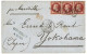 1869 80c (n°32) X3  Sur Lettre De LYON Pour YOKHOAMA. Verso, Cachet YOKOHAMA JAPON En Bleu. Superbe. - 1849-1876: Klassieke Periode