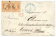 YOKOHAMA - SIEGE DE PARIS GUERRE FRANCO-PRUSIENNE  : Paire 40c (n°31) Obl. GC 5118 En Noir + YOKOHAMA Bau FRANCAIS En Bl - 1849-1876: Classic Period