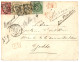 1874 CERES 5c + 15c + 30c + 80c Obl. GC 2974 + T.17 PONTOISE Sur Lettre Par BRINDISI Pour YEDO (JAPON).  Combinaison Qua - 1849-1876: Période Classique