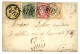 MIXTE FRANCE / JAPON : 1875 CERES 5c + 15c + 80c Obl. GC 5118 YOKOHAMA Bau FRANCAIS + JAPON 2s Jaune Obl. Sur Enveloppe  - 1849-1876: Période Classique