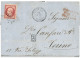 SALONIQUE : 1861 80c (n°24) Obl. GC 5095 + SALONIQUE TURQUIE Sur Lettre Pour L' ITALIE. TB. - 1849-1876: Periodo Clásico