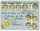 AUSTRIAN P.O ALEXANDRIA : 1886 10 PARA (Bloc Of 4 + Strip Of 4) + 20 Soldi Canc. ALEXANDRIA On REGISTERED Envelope To FR - Oriente Austriaco