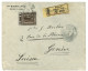 BEYROUTH : 1913 1 FRANC Canc. BEIRUT On REGISTERED Envelope  To SWITZERLAND. Vf. - Levant Autrichien
