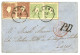 LOMBARDO VENETIA : 1862 Pair 3 Soldi + 10 Soldi(x2) Canc. VENEZIA On Small Envelope To FRANCE. Vvf. - Non Classés