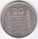 20 Francs Turin 1933, Rameaux Courts, En Argent  - 20 Francs