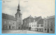 Florennes-+/-1910-Grand'Place-Coiffeur A.Migeotte-Papeterie-l'Eglise (collégiale)-Café De La Régence-Edit.E.Rampont - Florennes