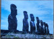 Easter Island Isla De Pascua Group Of Moais Postcard Charad Circa 1960s - Rapa Nui