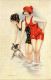 PC ARTIST SIGNED, MEUNIER, LES LARISIENNE A LA MER, Vintage Postcard (b51673) - Meunier, S.