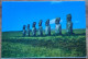 Isla De Pascua Rapa Nui Easter Island Seven Moais Indalico Circa 1970s - Rapa Nui