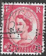 GREAT BRITAIN - 1952 -  PERFIN "M M S O" SU ELISABETH II - P2,5 (YVERT 266 - MICHEL 286) - Usados