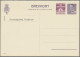 Denmark - Postal Stationery: 1952/1955, Doppelkarte Mit Zwei Wertstempeln, Ziffe - Entiers Postaux