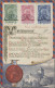 Liechtenstein: 1912, Freimarken 5 H. Bis 25 H., Satzfrankatur (25 H. Randklebung - Storia Postale