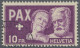 Schweiz: 1945, PAX-Satz, 13 Werte Sauber Mit Rundstempel Entwertet, Die 2 Fr. Mi - Used Stamps