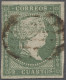 Spain: 1856, Königin Isabella II. Nach Rechts Mit Lorbeerkranz, Wz. 2 (gekreuzte - Used Stamps