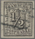 Hamburg - Marken Und Briefe: 1850, "Hamburger Wappen" 1/2 Schilling Schwarz Alls - Hamburg