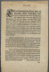 Sachsen - Vorphilatelie: 1740, Leipzig, Gedruckte Verordnung Des Sächsischen Obe - Préphilatélie