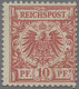 Deutsches Reich - Krone / Adler: 1893ff., 10 Pf. Mittelkarminrot (UV: Dunkelgelb - Neufs