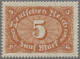 Deutsches Reich - Inflation: 1921, Freimarkenausgabe Wz. 1, 5 M. Ziffer Im Quero - Unused Stamps