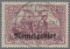 Memel: 1920, Freimarke 2,50 Mark In Der Farbvariante Dunkelgraulila, Entwertet " - Memel (Klaïpeda) 1923