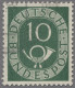 Bundesrepublik Deutschland: 1951, 10 Pfg. Posthorn Mit Wasserzeichen 4 Z, Gestem - Oblitérés