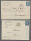 France: 1855-1862, Partie Von 5 Faltbriefen Mit Einzelfrankaturen Der Mi.Nr. 13, - Collections